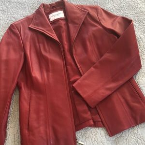 vintage cherry red leather jacket